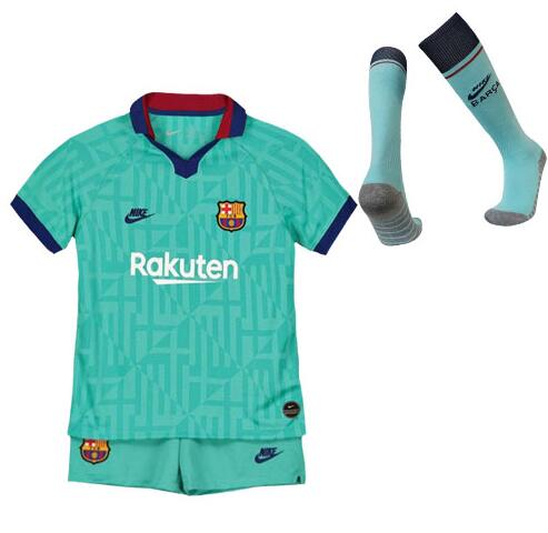 Kids Barcelona 2019-20 Third Away Soccer Full Kits (Shirt + Shorts + Socks)